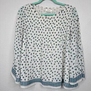 Max Studio Pleated Swing Top Sz Medium Geometric Design Lined